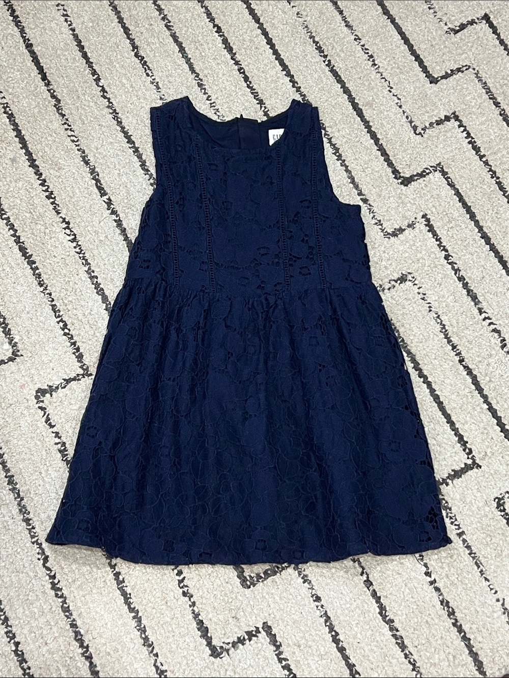 GAP Navy Lace Sleeveless Fit-and-Flare Dress